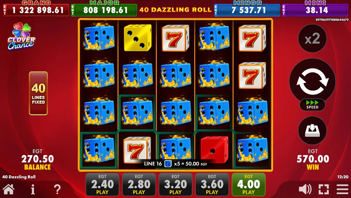 Het geluk waait op 40 Dazzling Roll Dice