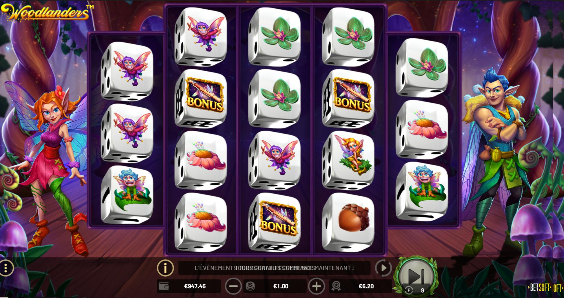 Betsoft Woodlanders jeu diceslot