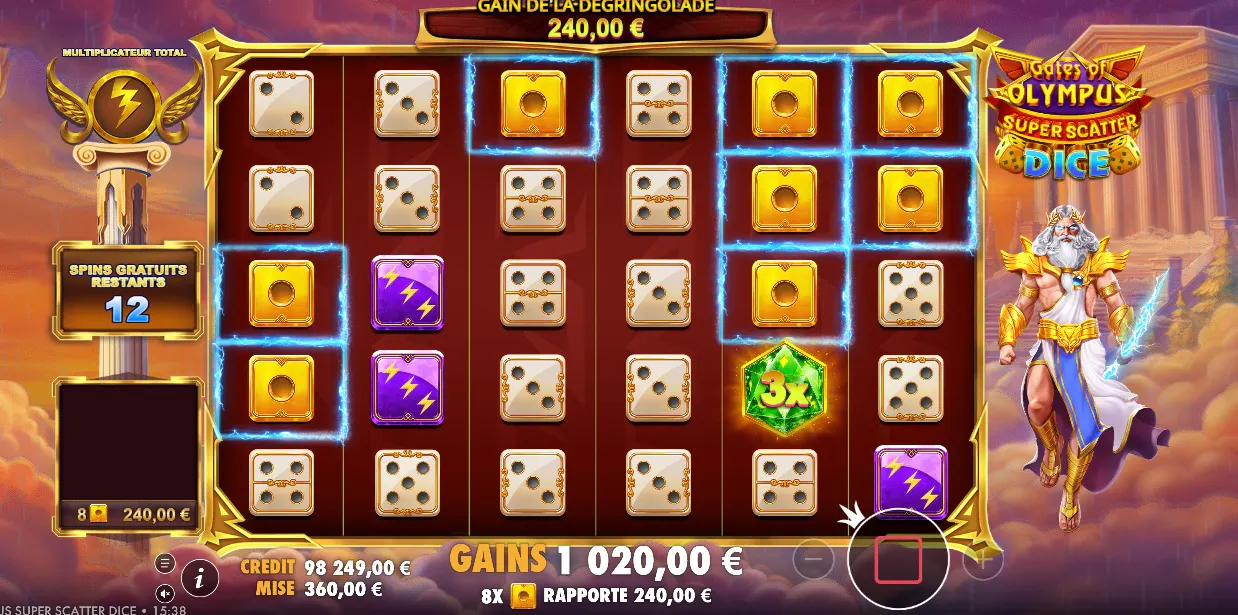 Gates of Olympus Super Scatter Dice: Zeus unleashes his power