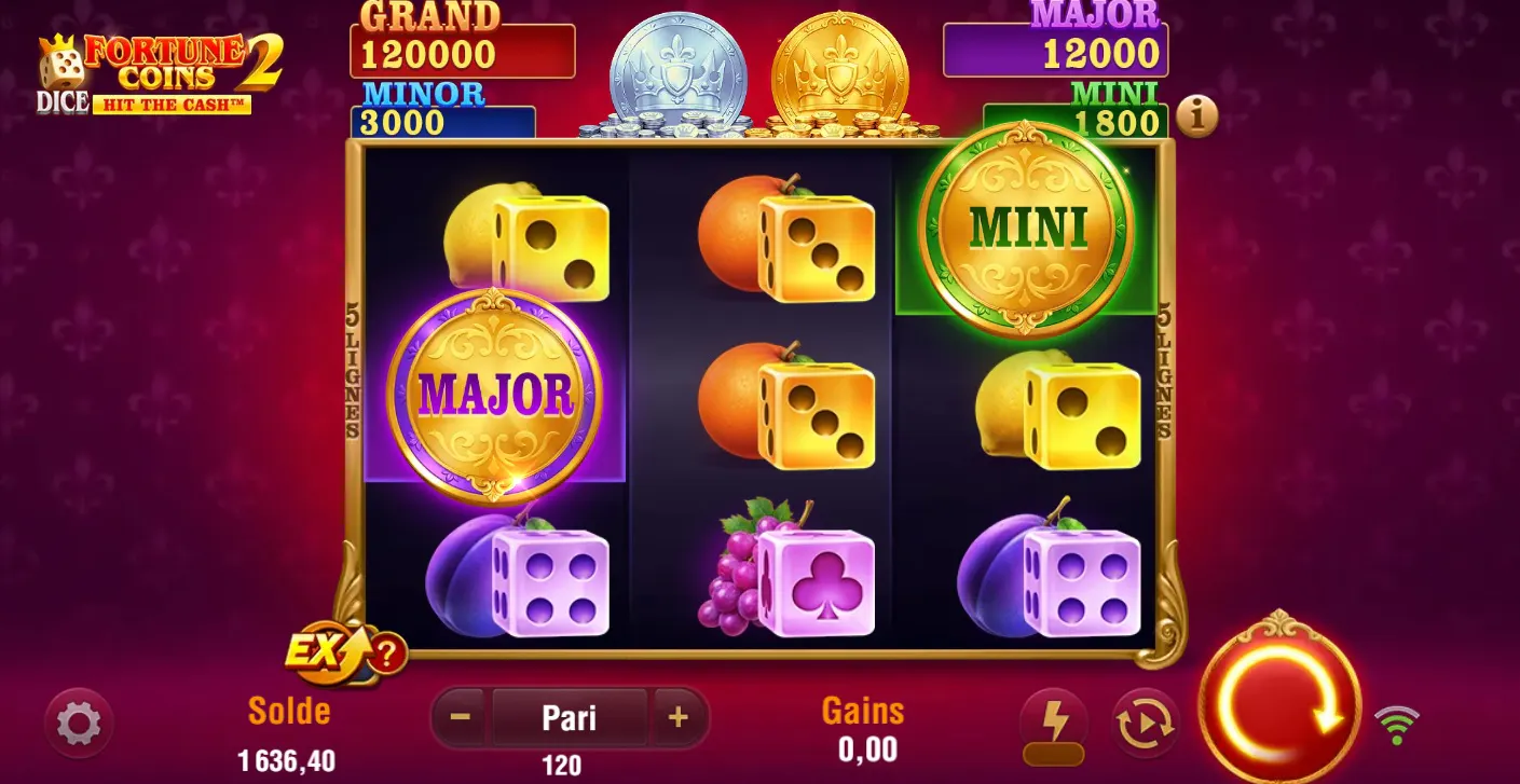 Luck awaits you on Fortune Coins 2 Dice
