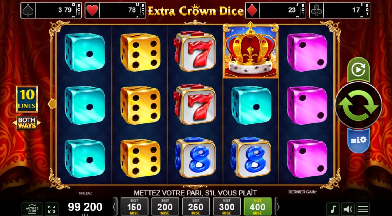 Décrochez les couronnes sur Extra Crown Dice de Amusenet