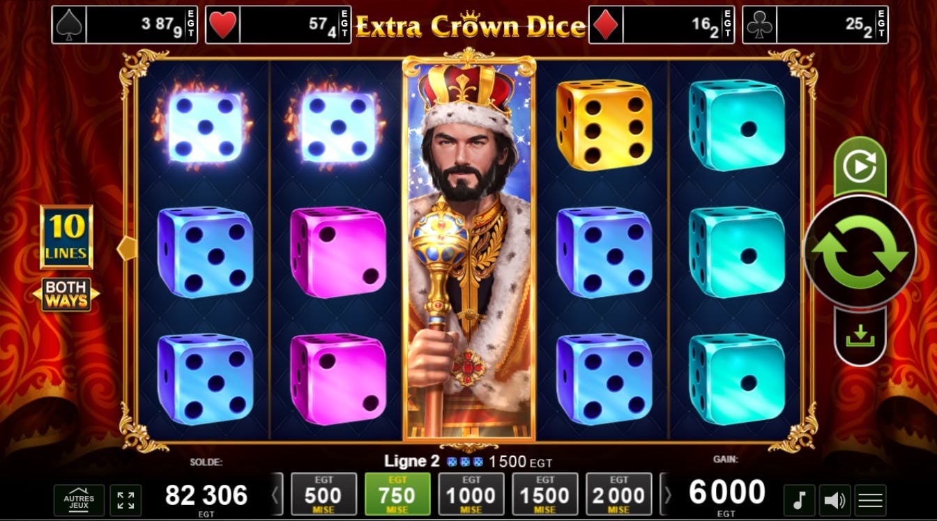 Décrochez les couronnes sur Extra Crown Dice de Amusenet