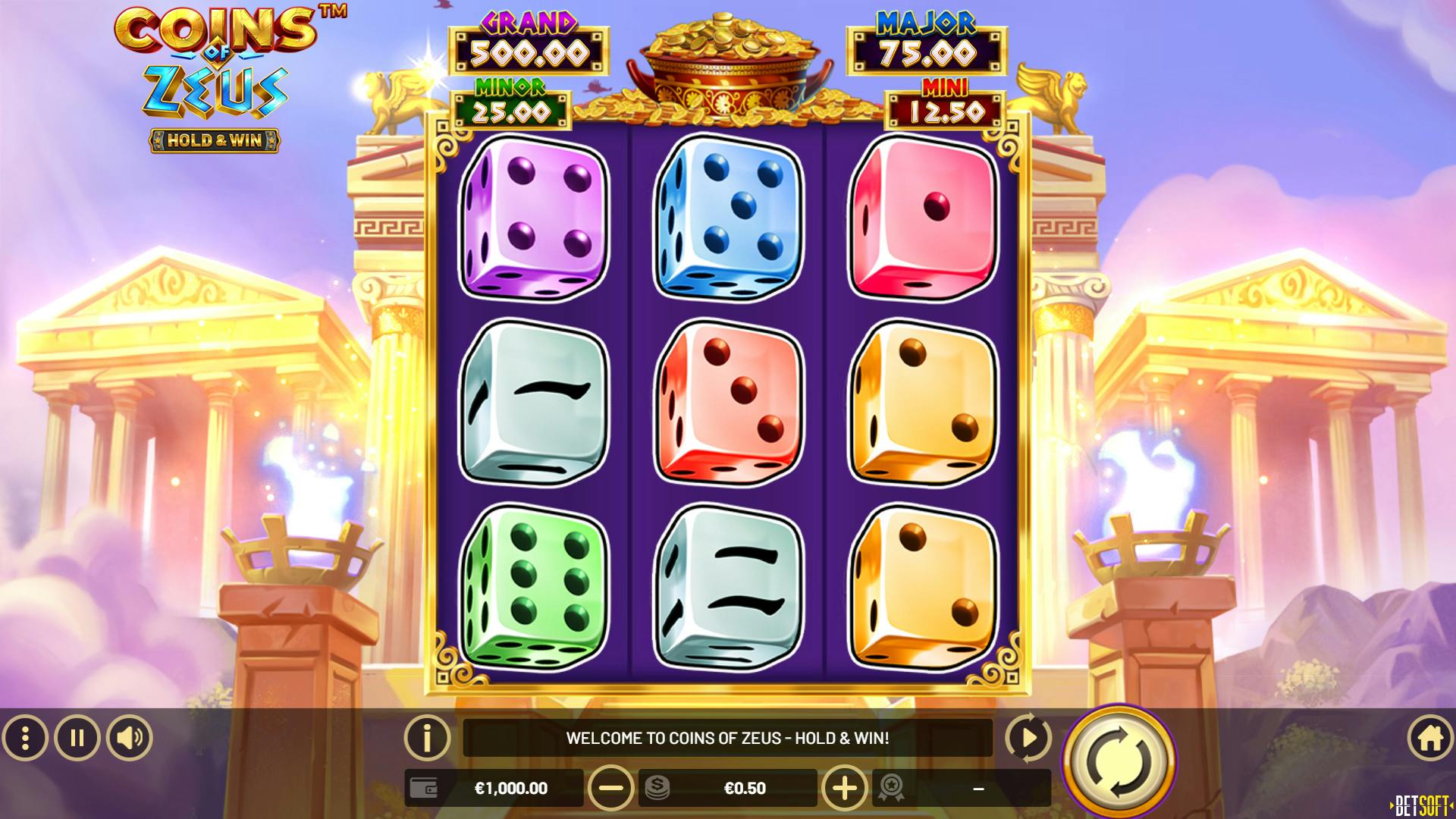 Challenge the Gods on Betsoft Coins Of Zeus Hold & Win