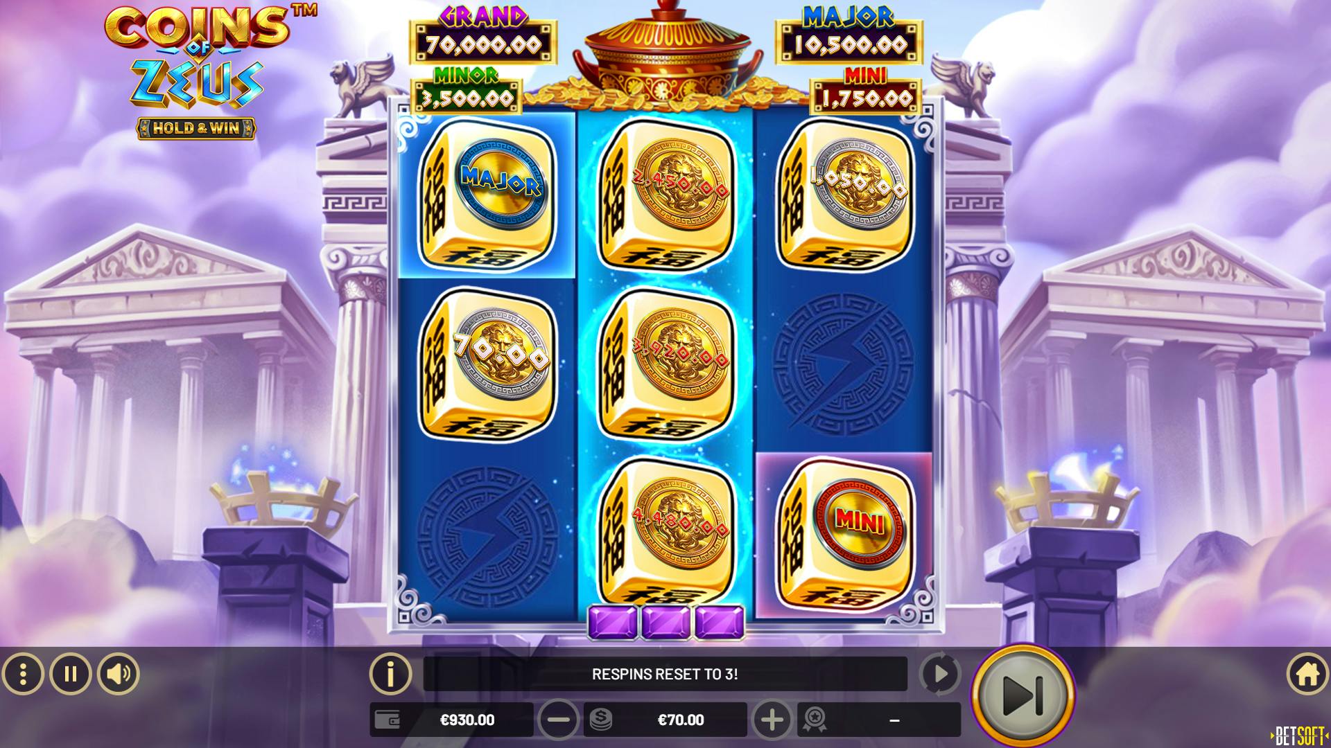 Challenge the Gods on Betsoft Coins Of Zeus Hold & Win