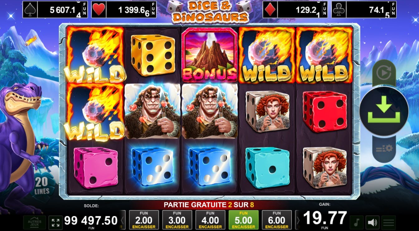 Amusenet Dice & Dinosaurs diceslot, join the adventure!