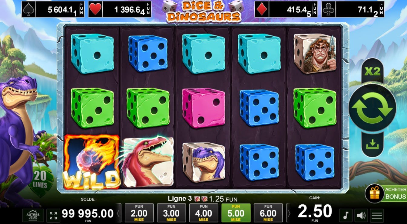 Amusenet Dice & Dinosaurs diceslot, join the adventure!