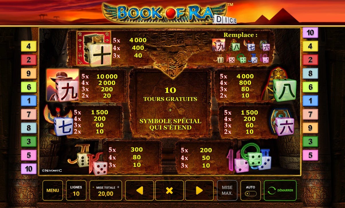 Rejoins l'aventure sur Book of Ra Dice de Greentube
