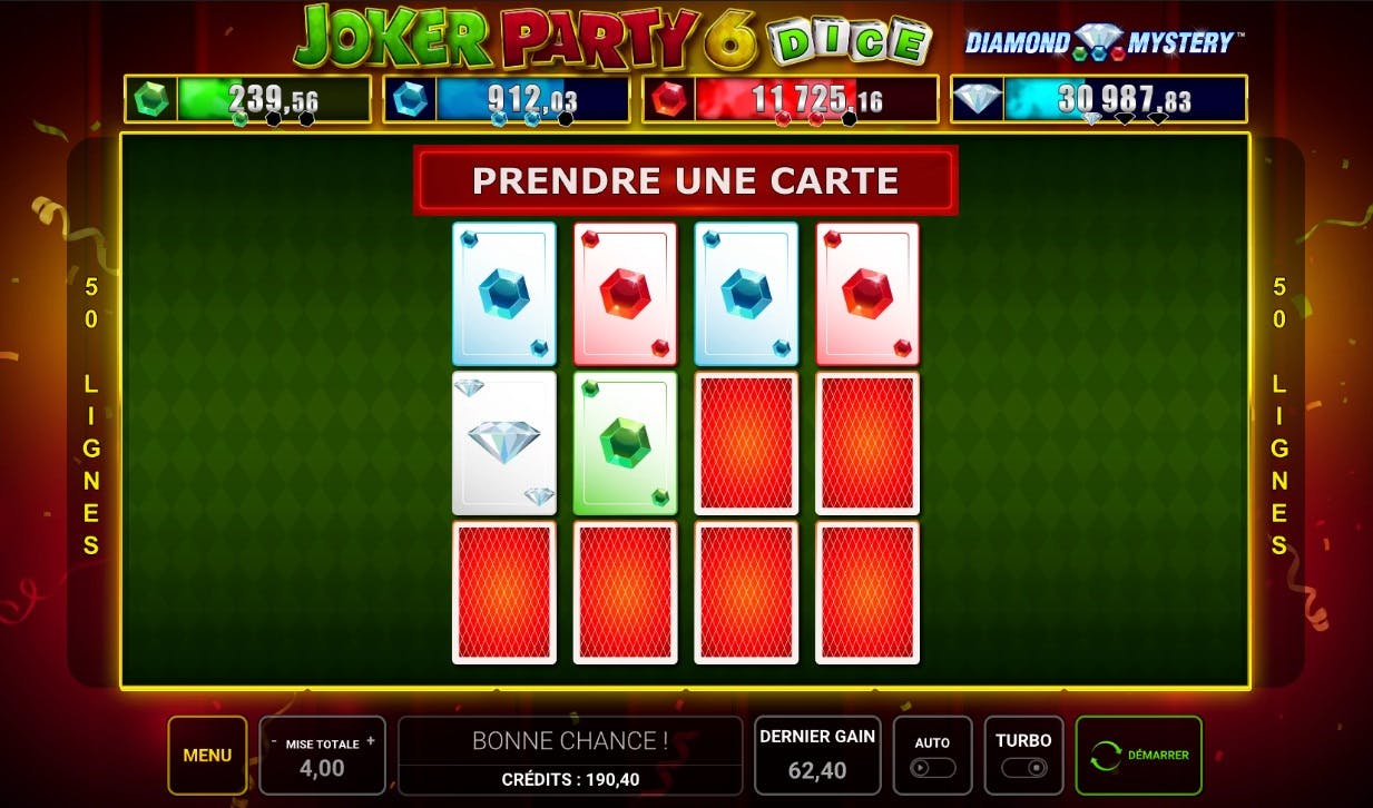 Greentube Joker Party 6 Dice avec Diamond Mystery Jackpot