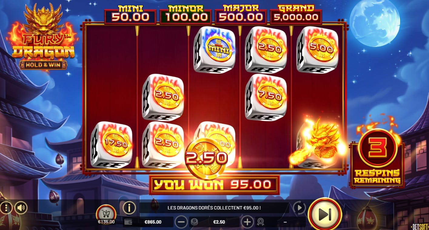 Betsoft Fury Dragon Hold & Win Diceslot