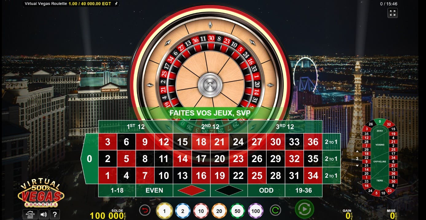 Amusenet Virtual Vegas Roulette with Multipliers