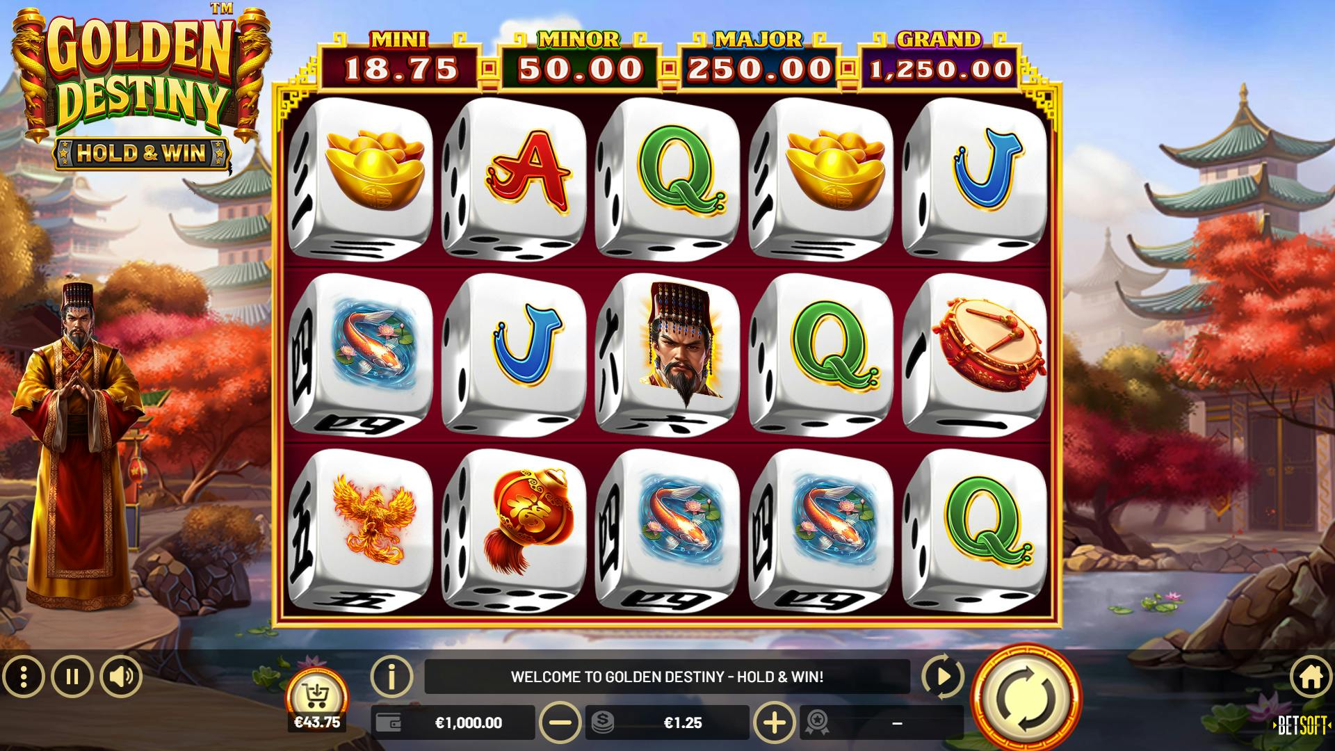 Betsoft Golden Destiny Hold & Win diceslot spel