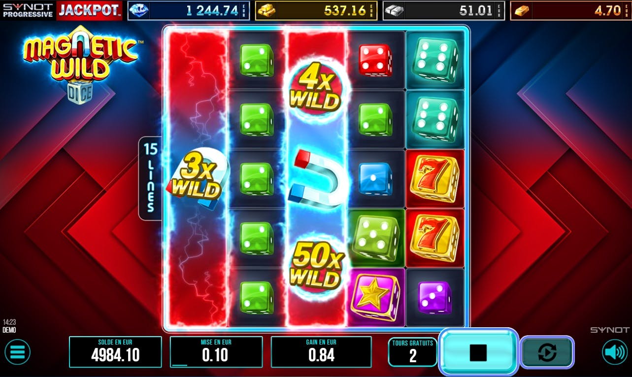 Des gains électrisants sur Magnetic Wild Dice