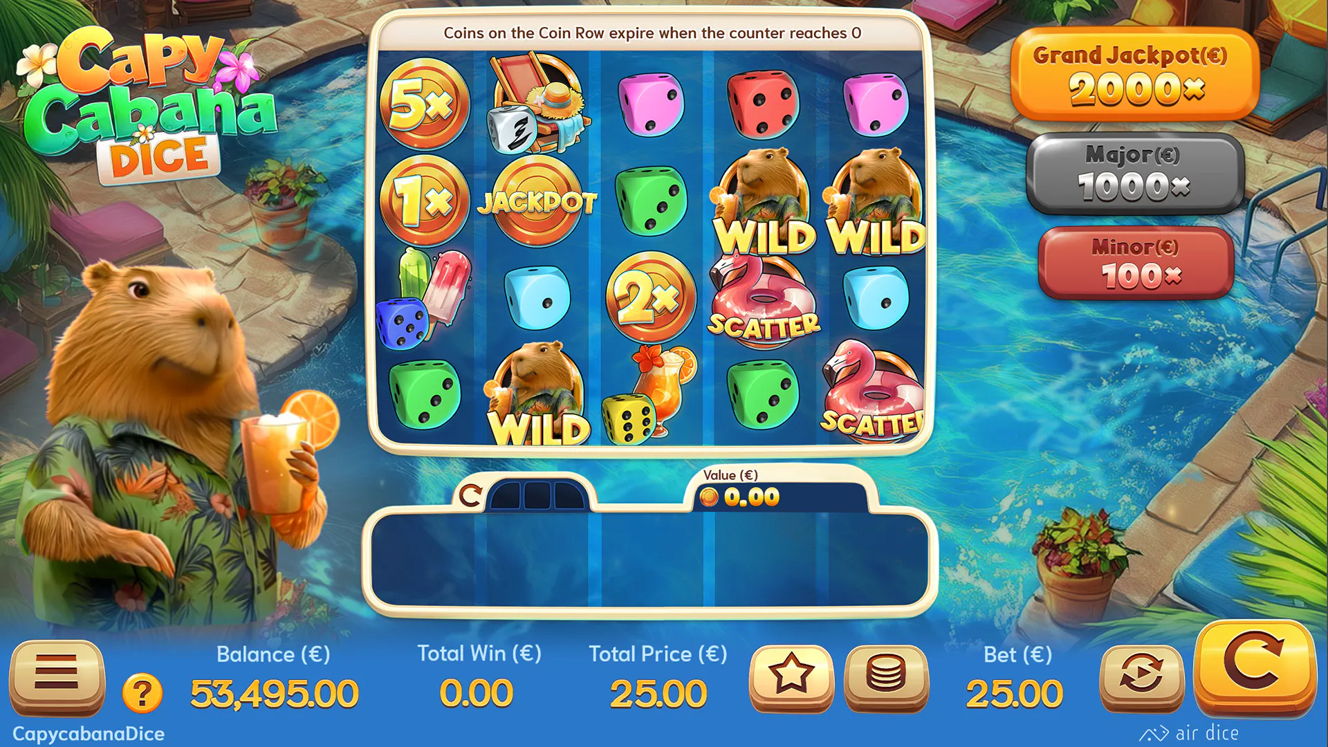 Capy Cabana Dice : Détente tropicale et gains exotiques