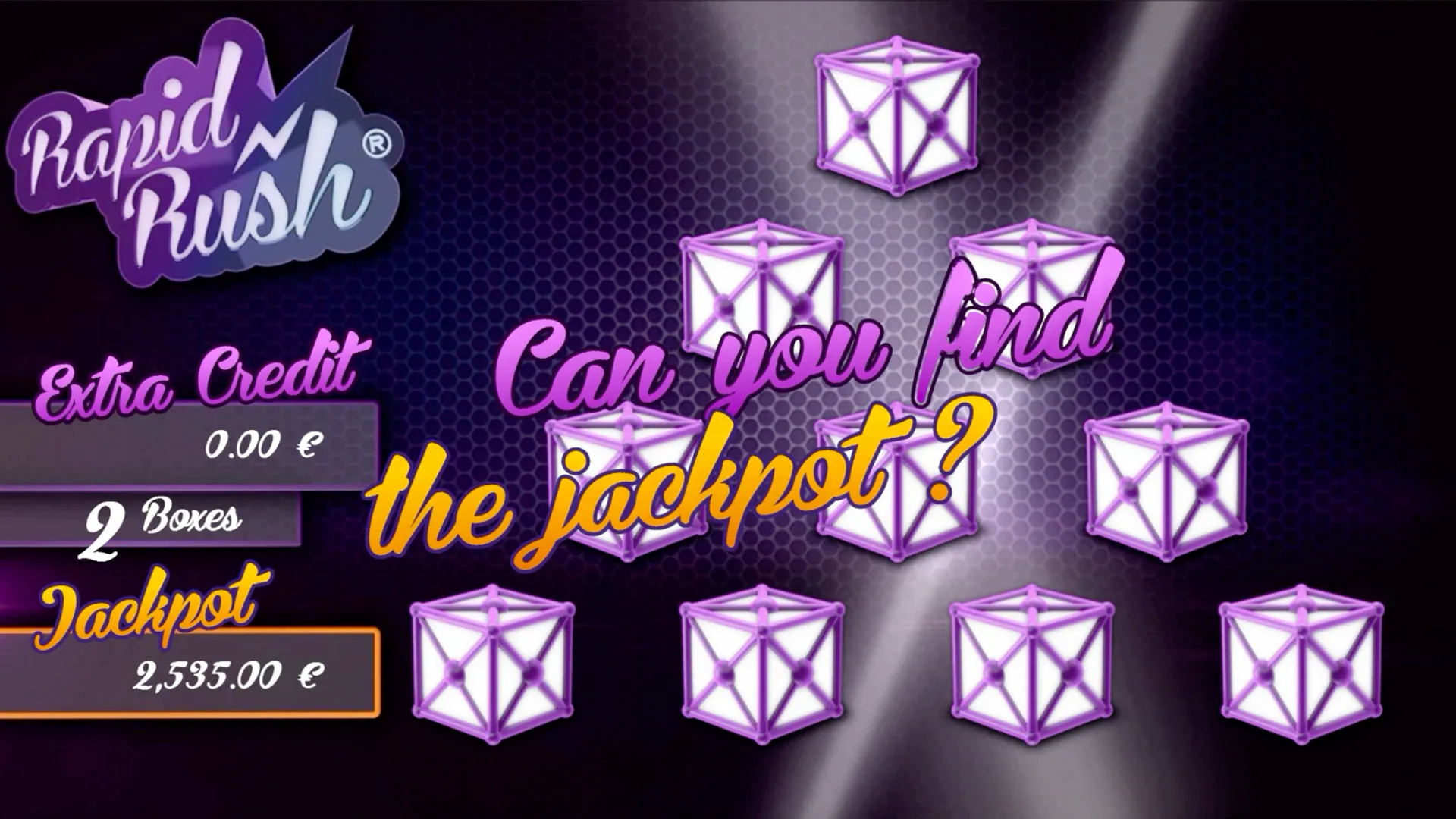 Rapid Rush jeu bonus des boîtes