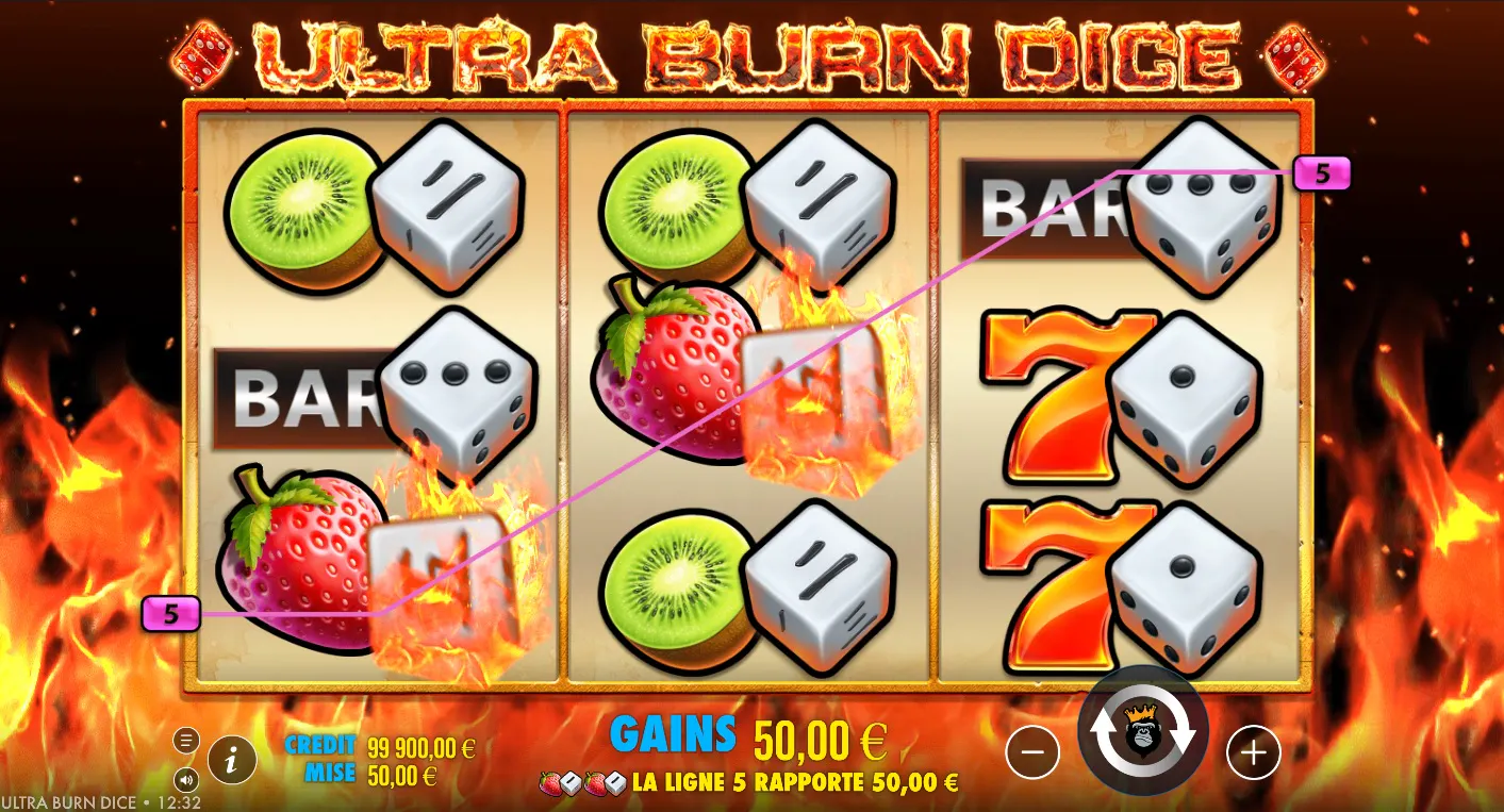 Retro Dice Vlammen op Ultra Burn Dice