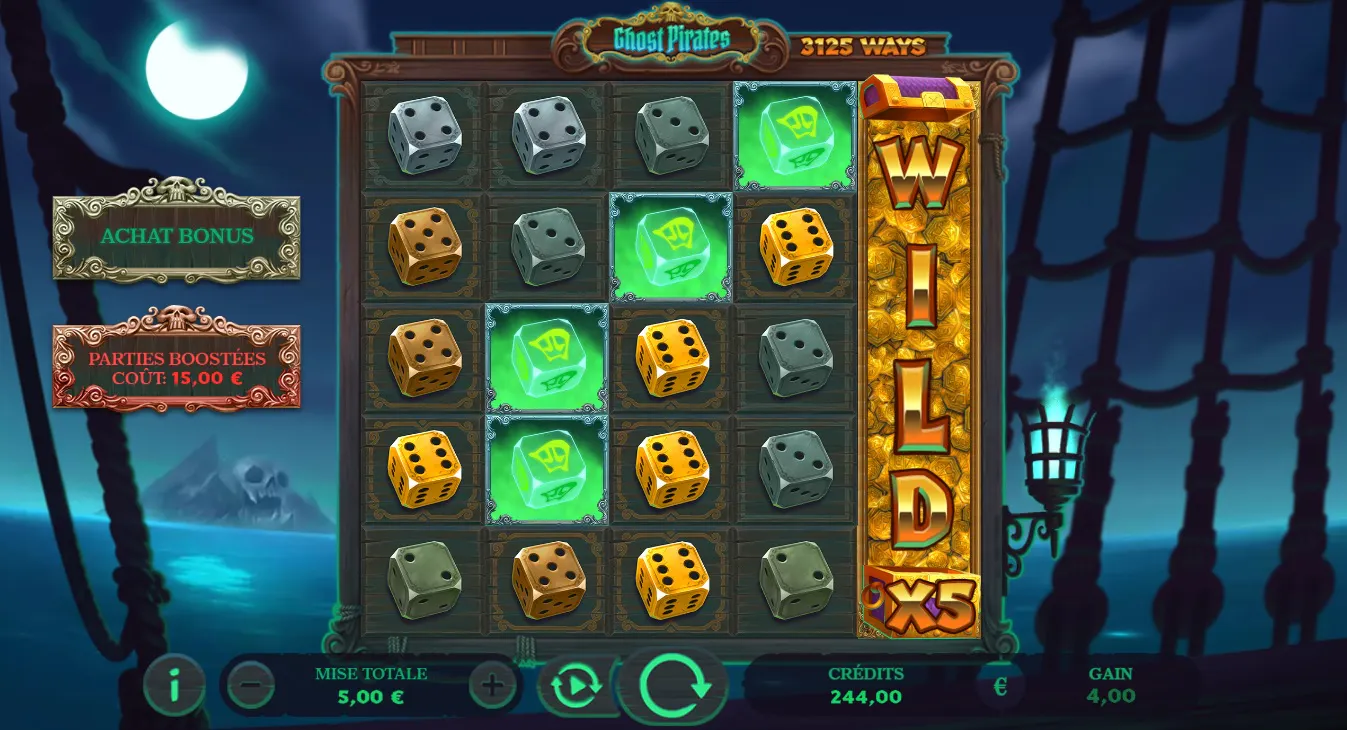 À l’abordage des gains avec Ghost Pirates Dice Slot