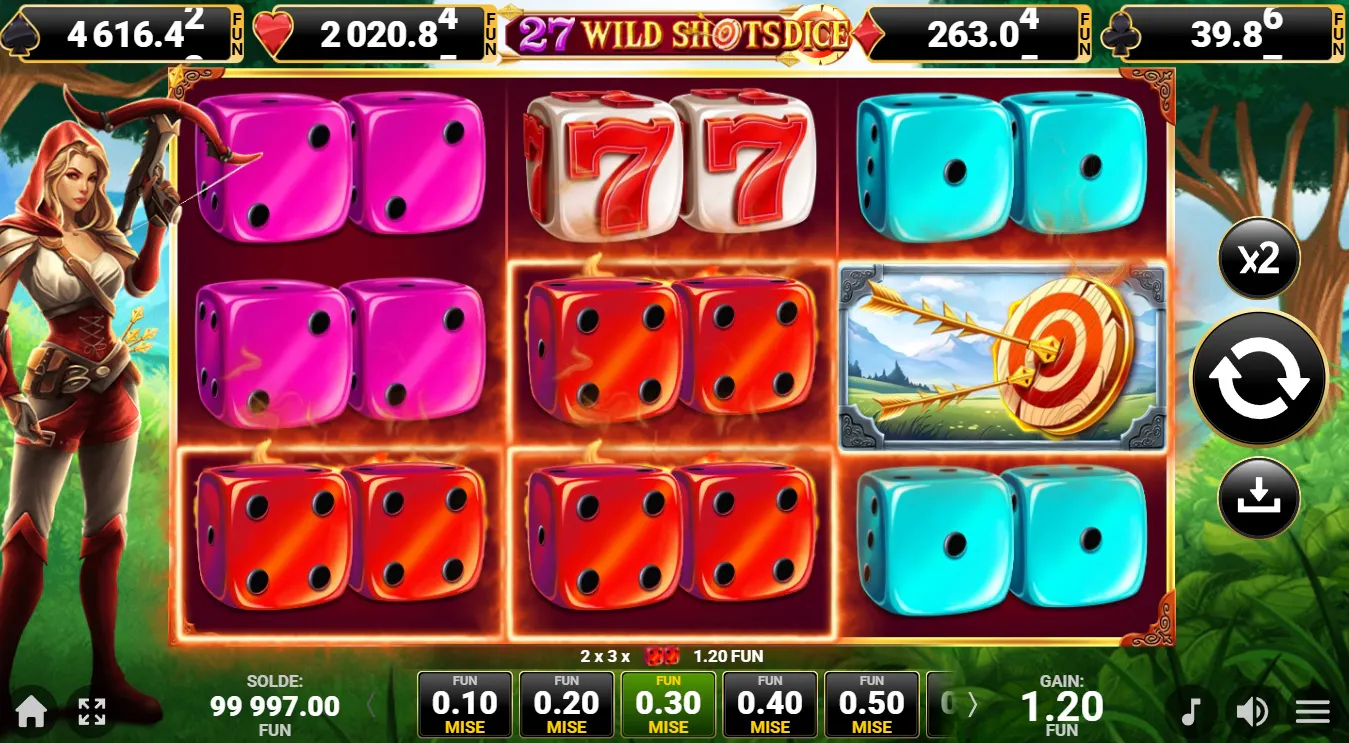 Aim for the bullseye on 27 Wild Shots Dice
