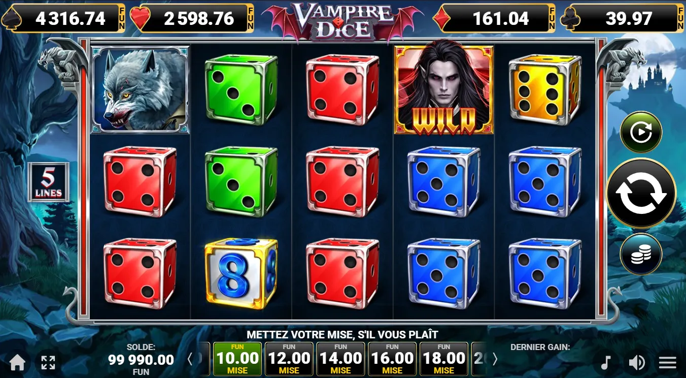 Vampire Dice, een betoverende diceslot