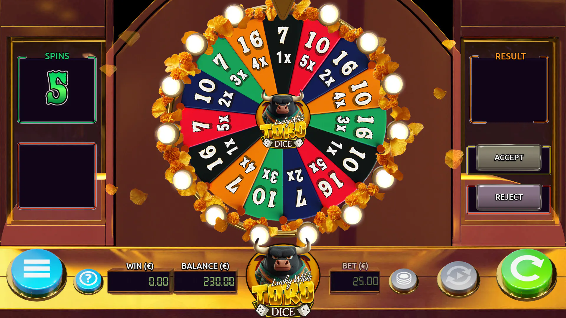 Domptez le taureau sur Lucky Wilds Toro Dice