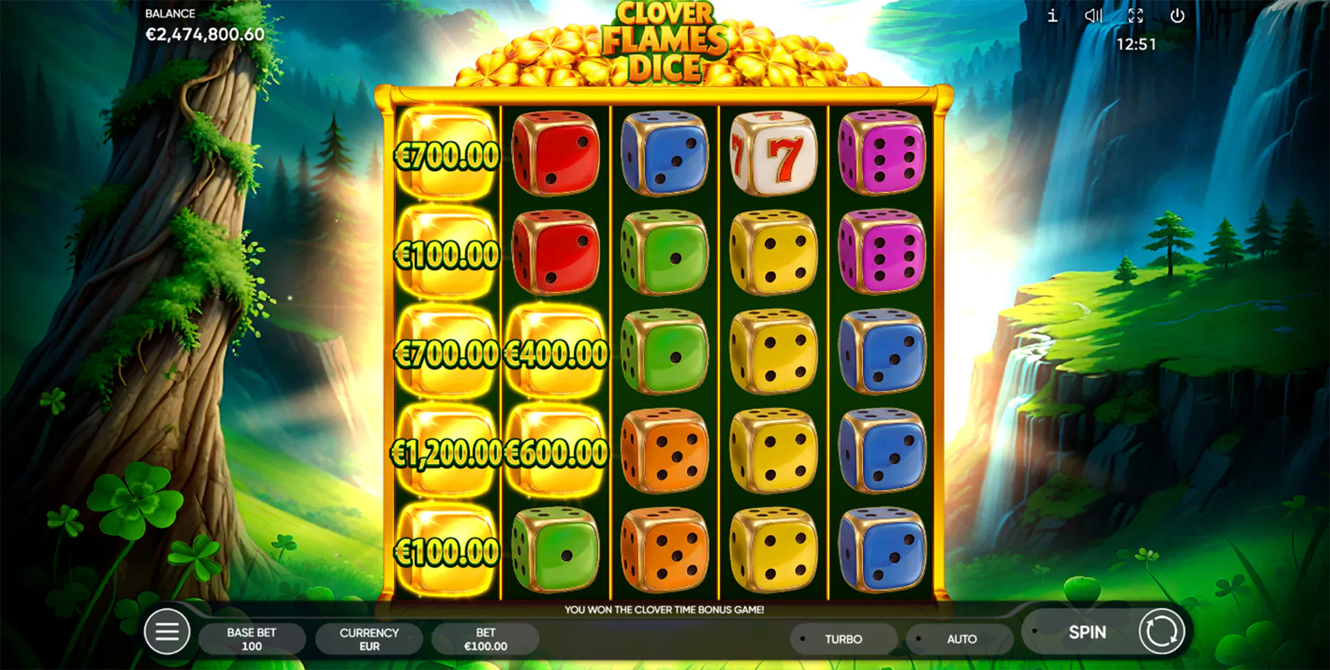 Luck ignites on Clover Flames Dice