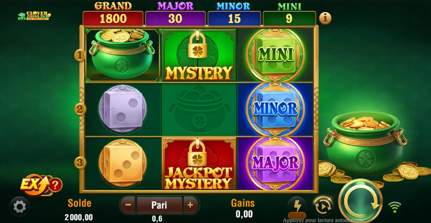 Clover Coins 3x3 Dice : une chance à chaque lancer