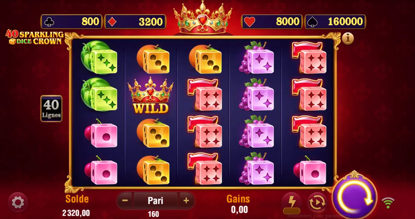 Royaume étincelant sur 40 Sparkling Crown Dice