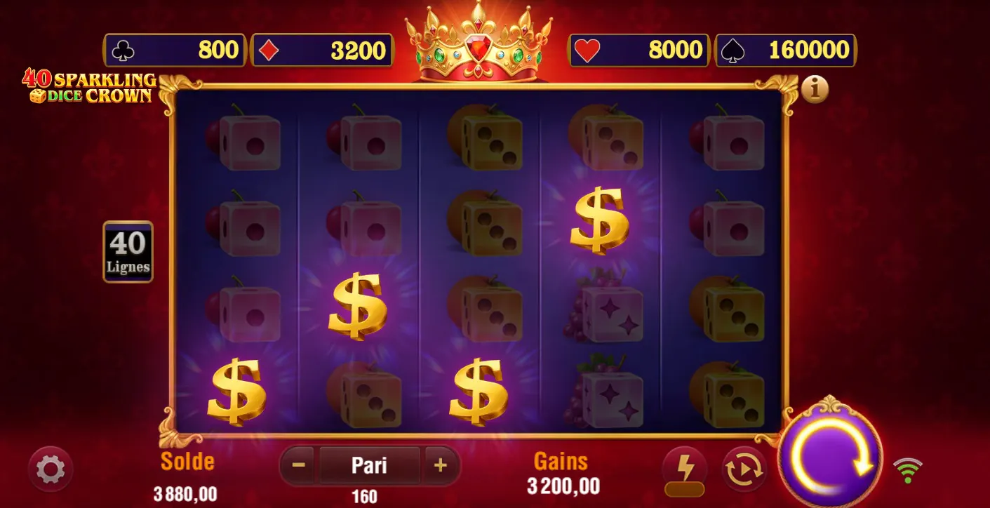 Royaume étincelant sur 40 Sparkling Crown Dice