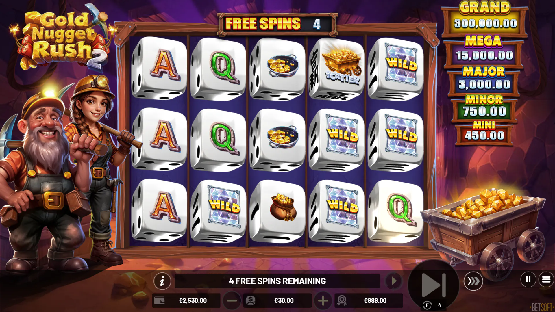 Explore the mine in Gold Nugget Rush 2 Dice