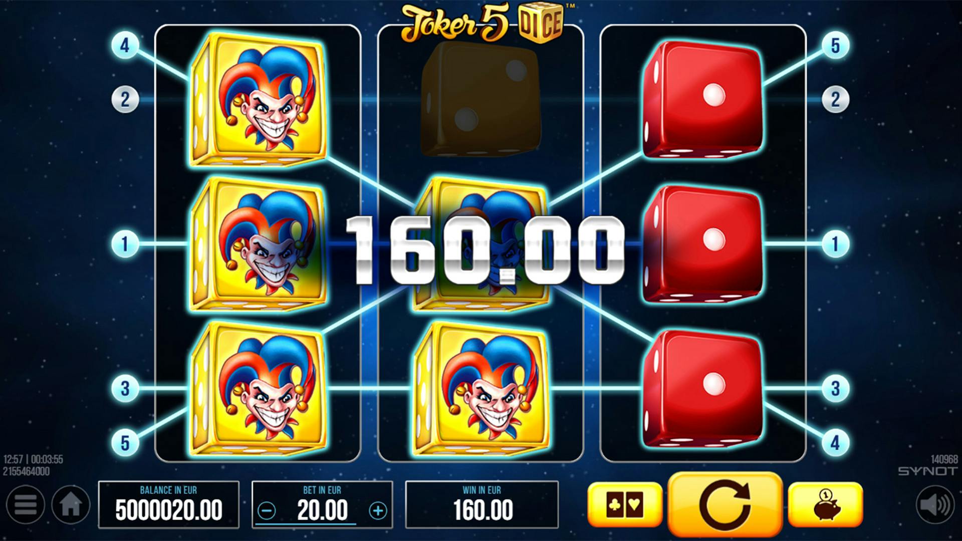 Revue de Synot Joker 5 Dice jeu de dice slot