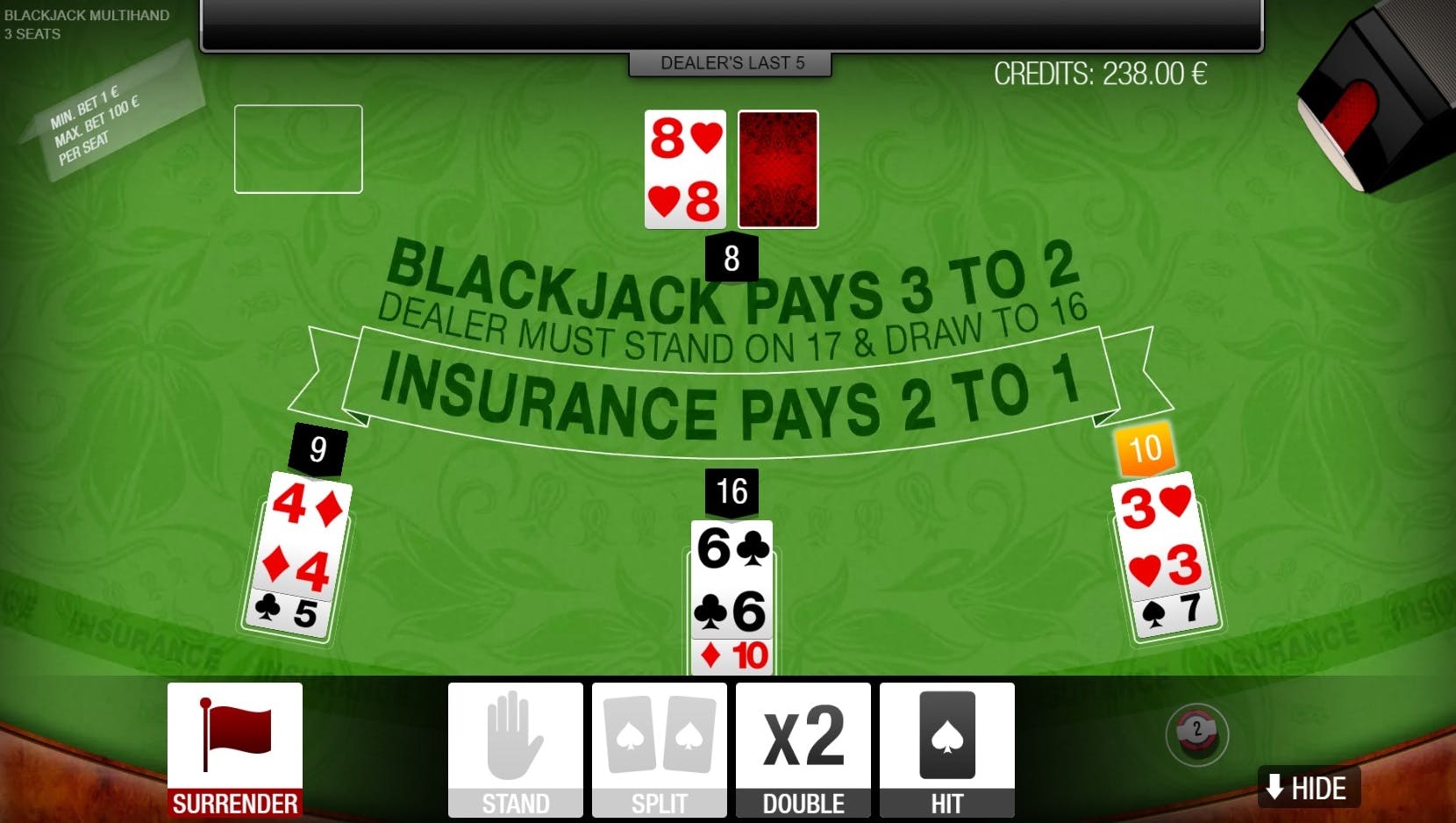Over Online Blackjack spelen