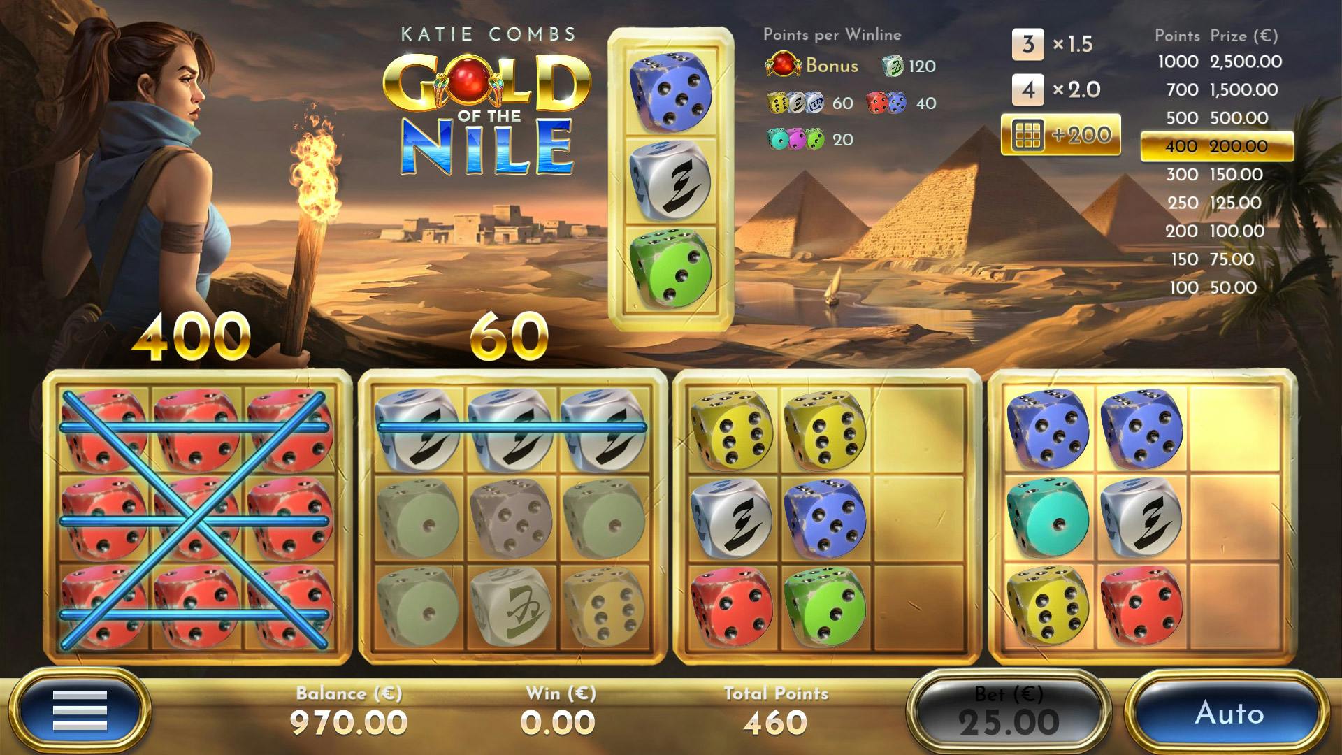 Airdice Katie Combs Gold of the Nile dice game