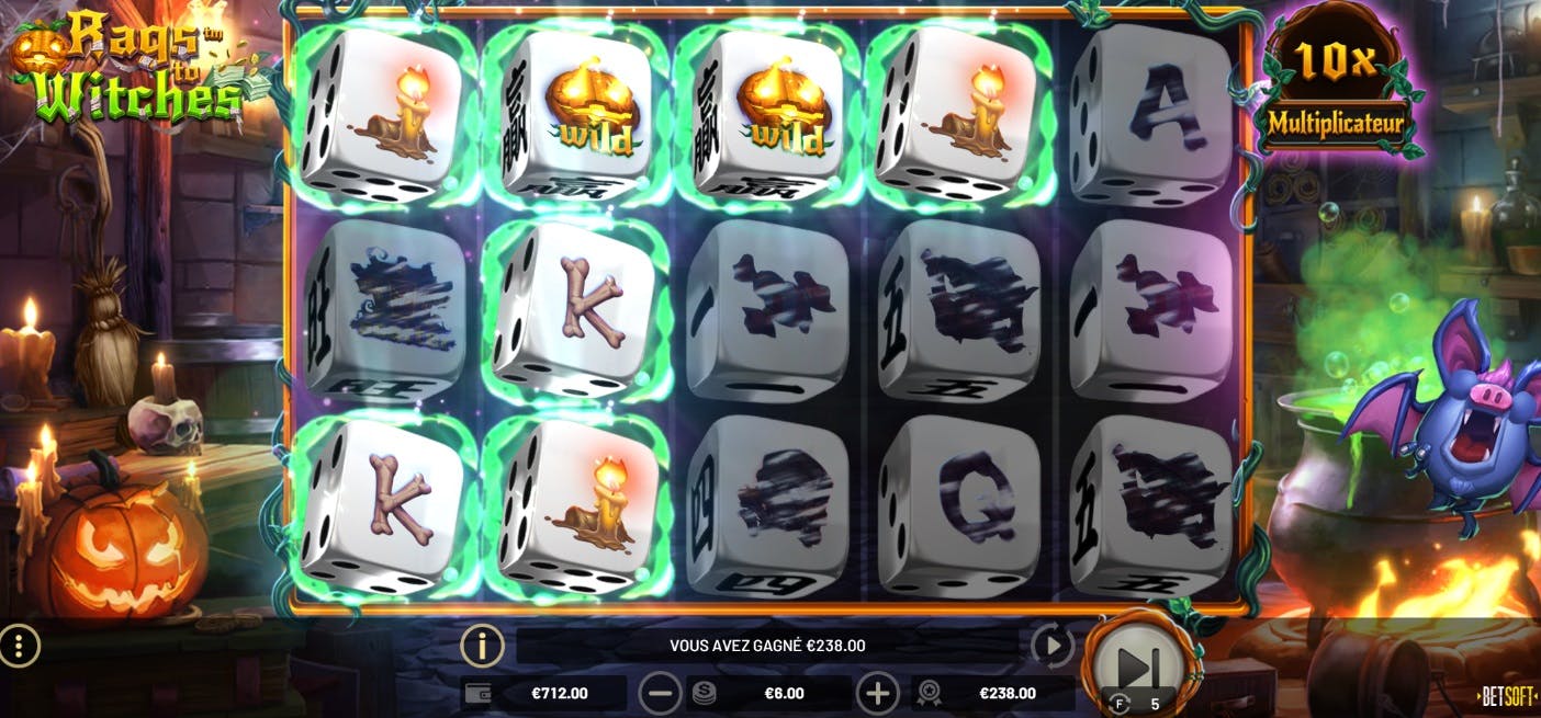 Betsoft Rags to Witches dice slot game
