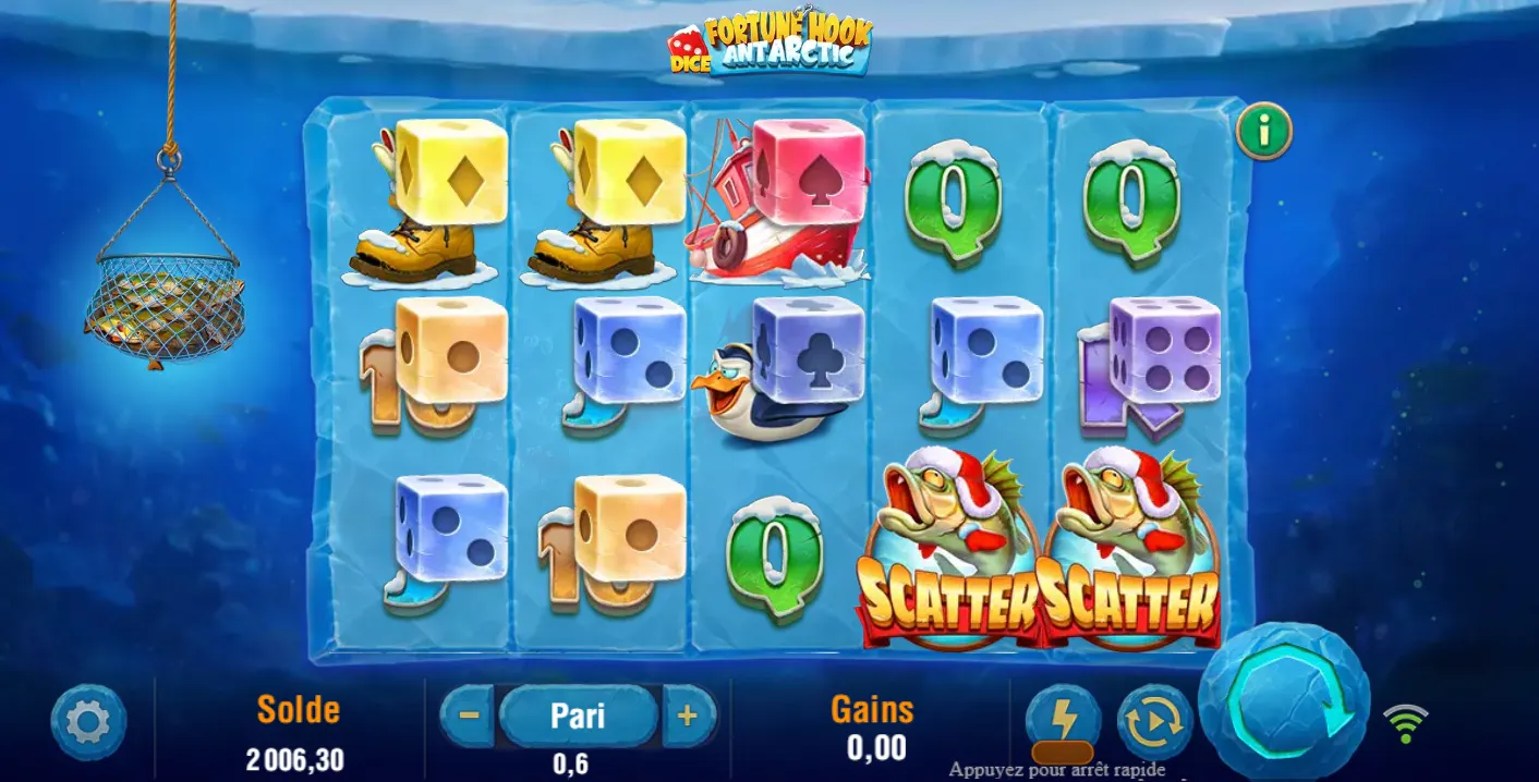 Vissen in Antartica met Fortune Hook Dice