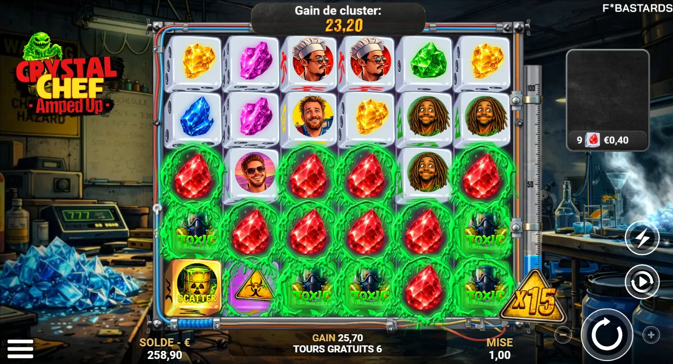 Crystal Chef – Amped Up Dice : cristaux, multiplicateurs et bonus explosifs