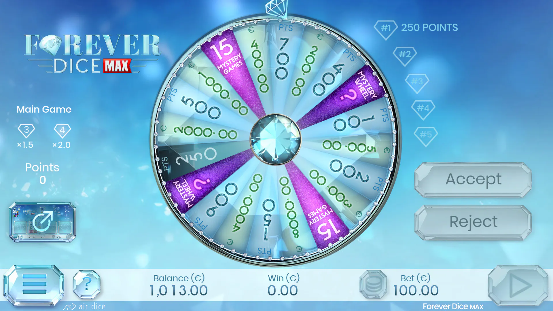 A dazzling universe with Forever Dice Max
