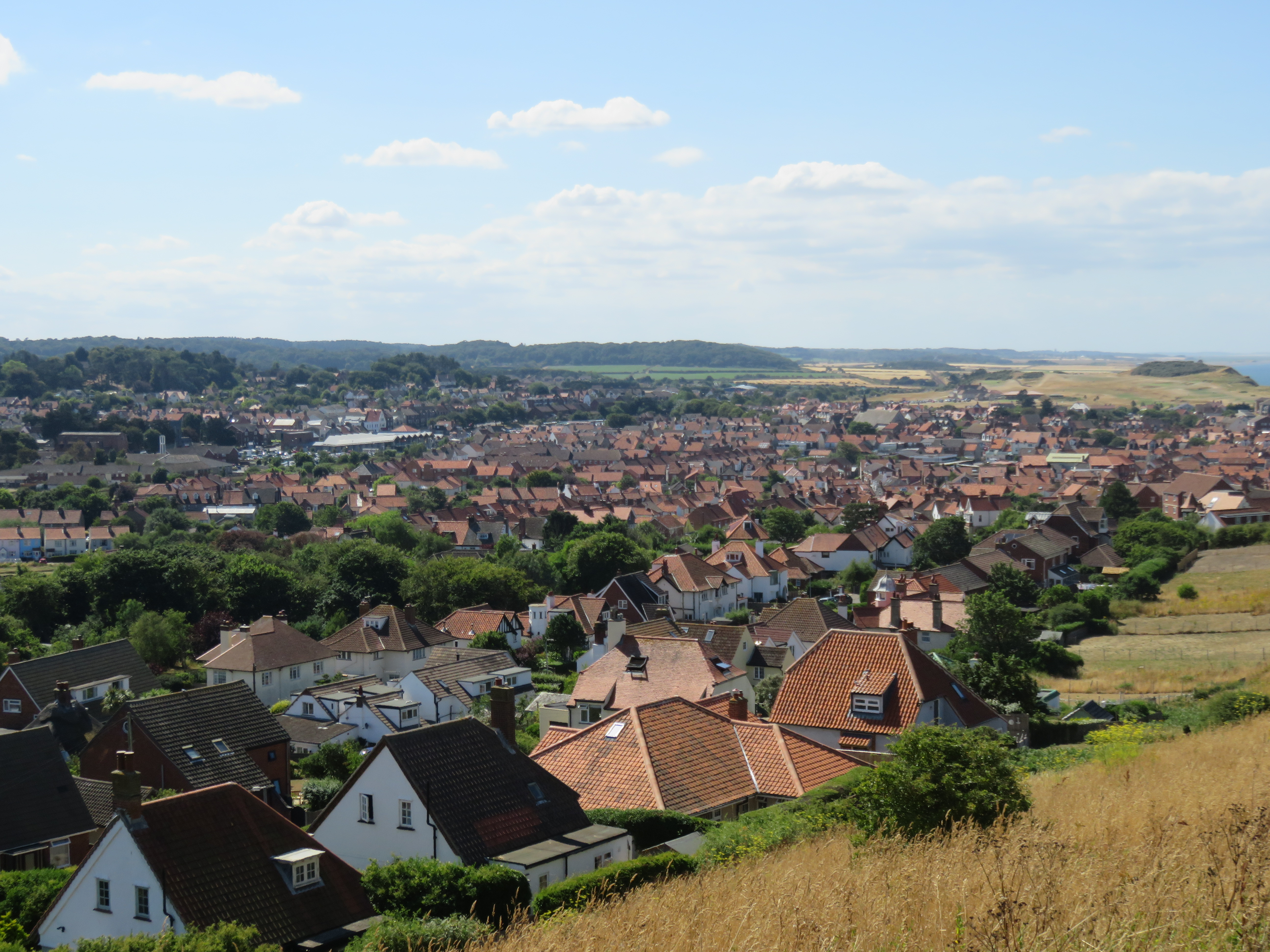 Photo of houses taken from up a hill