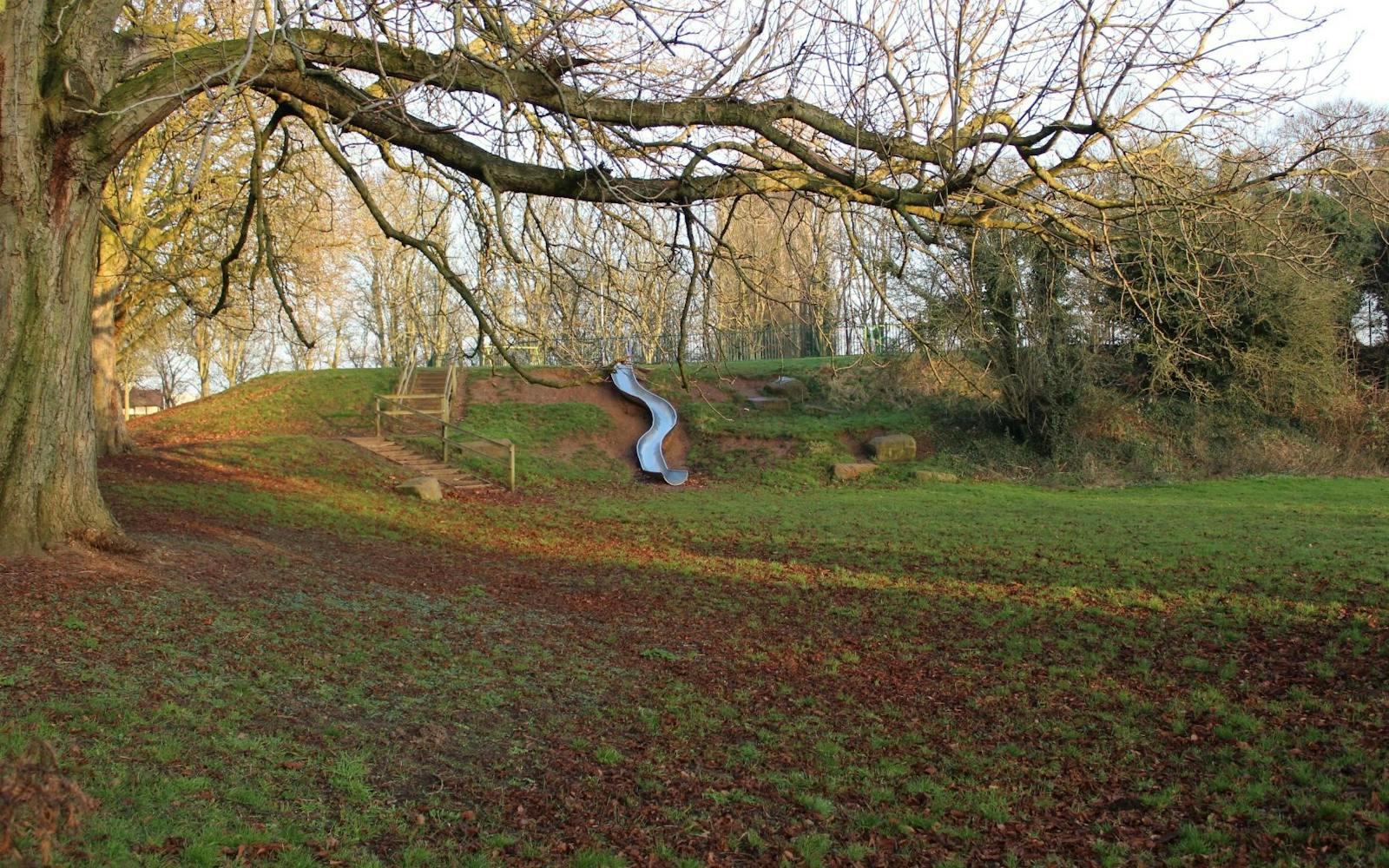 children's outdoor play area in the autumn