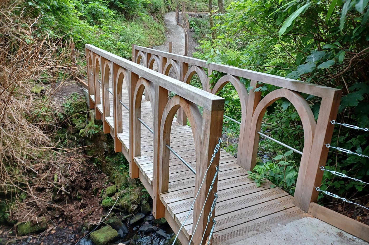 Wooden bridge in rural area