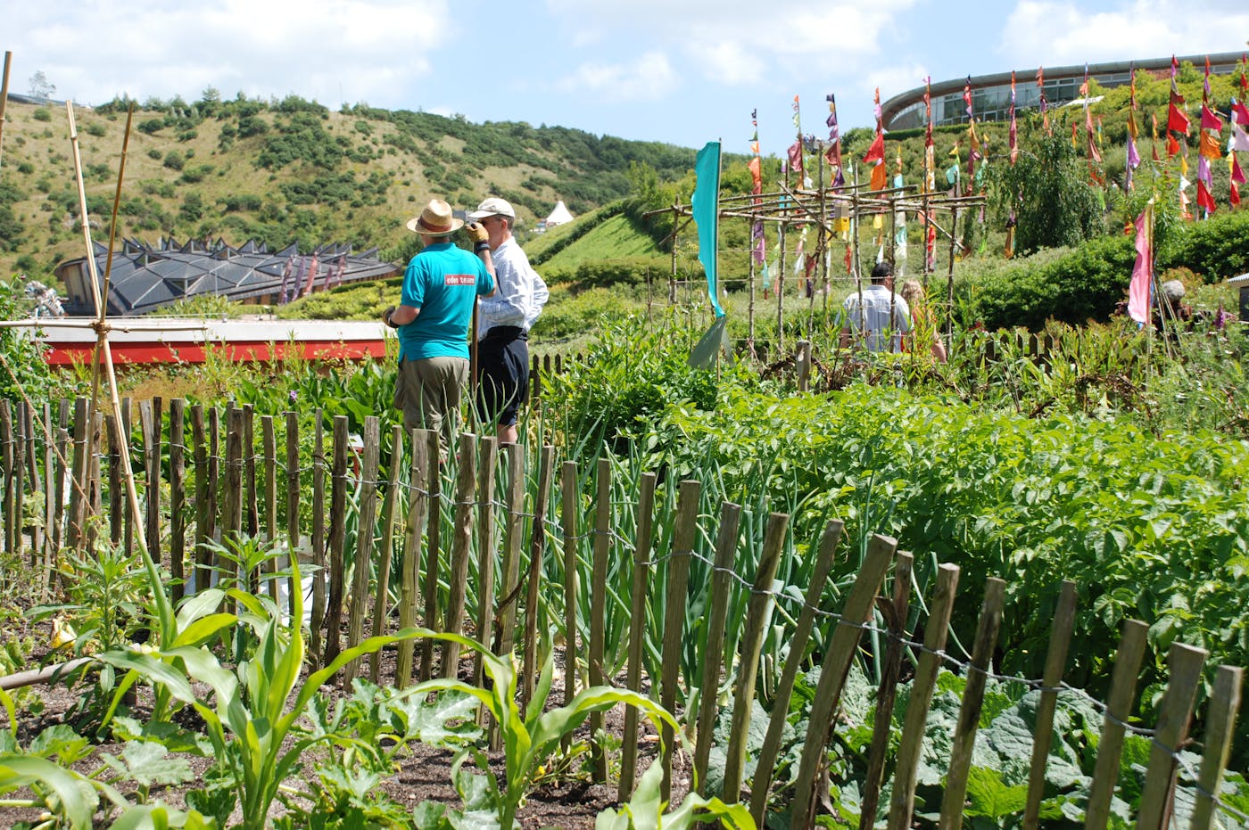 People exploring the sensory garden at The Eden Project