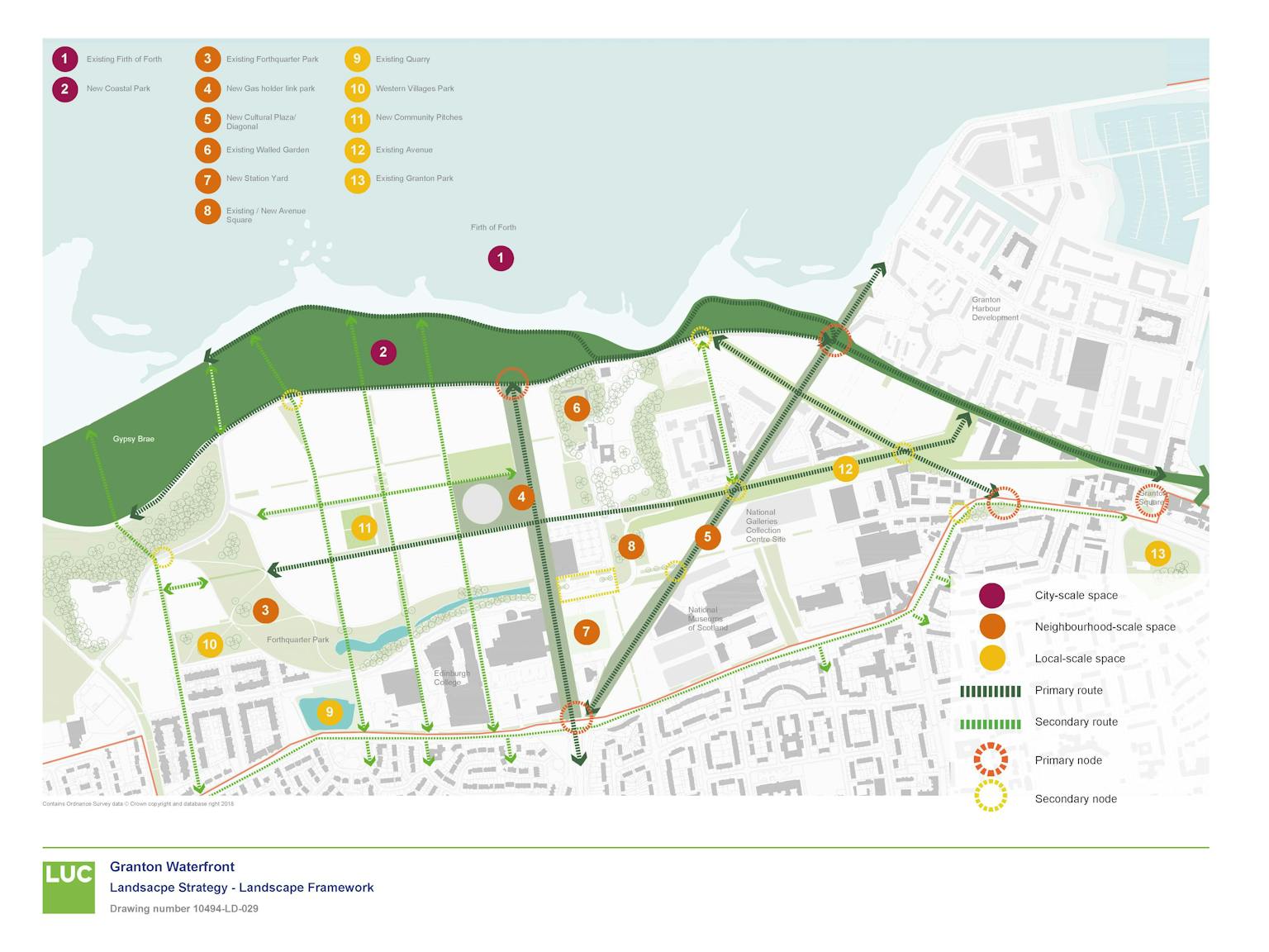 Landscape Strategy map showing Granton Waterfront