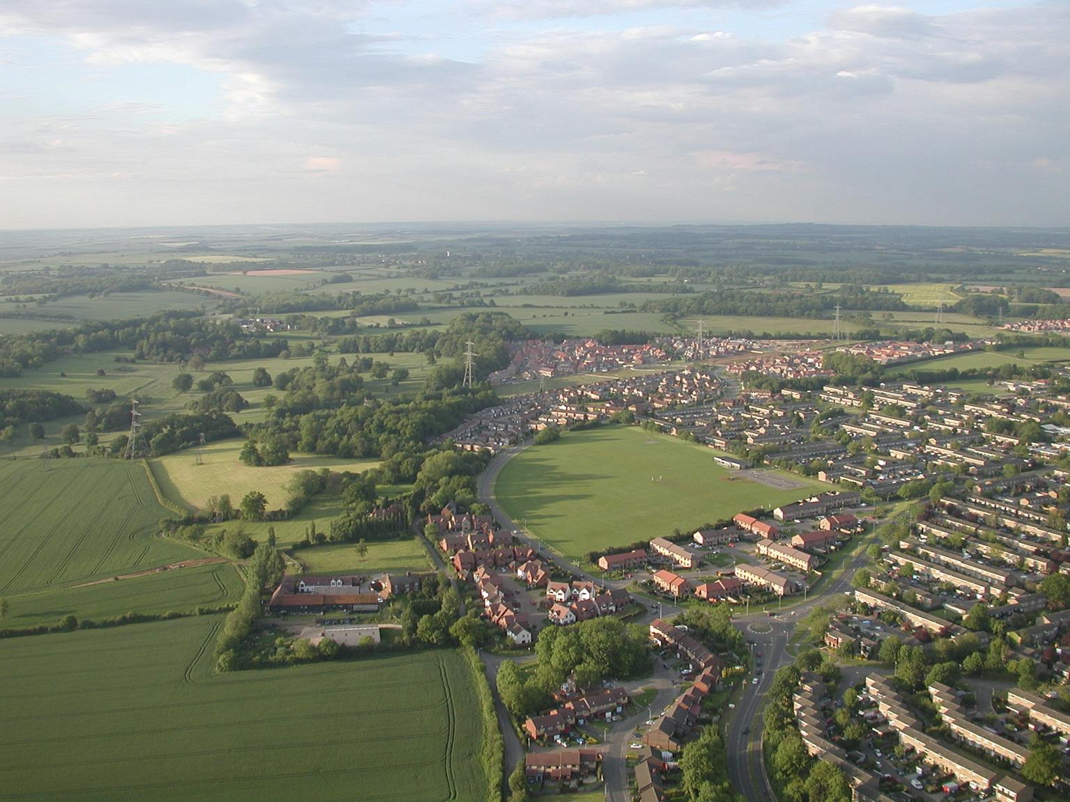 Aerial view of town