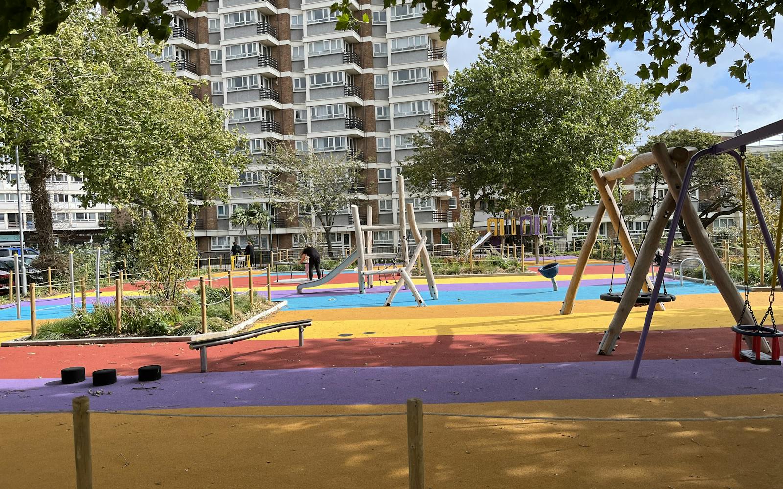 A playground with bright colours
