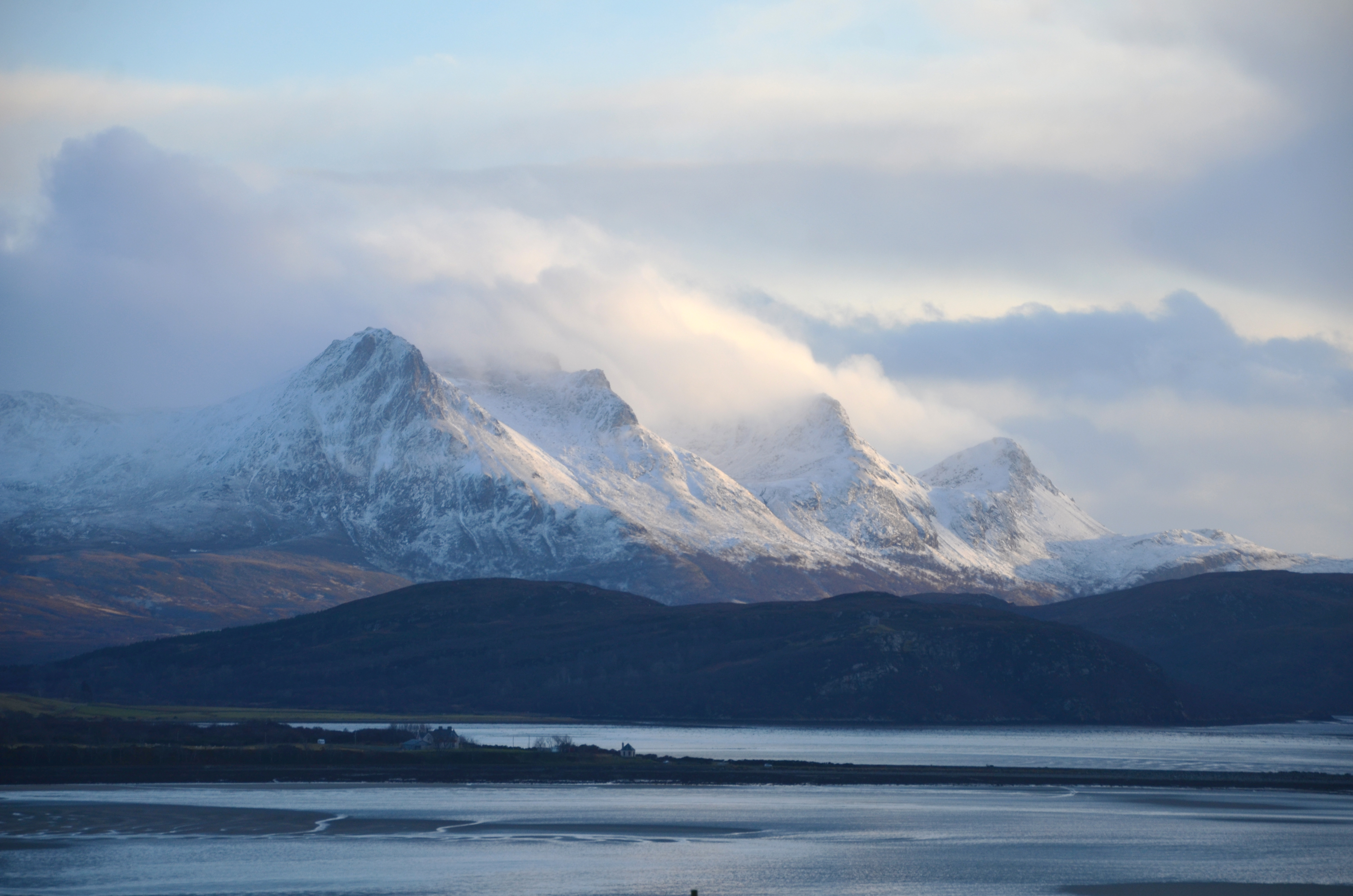 View of mountains covered in snow