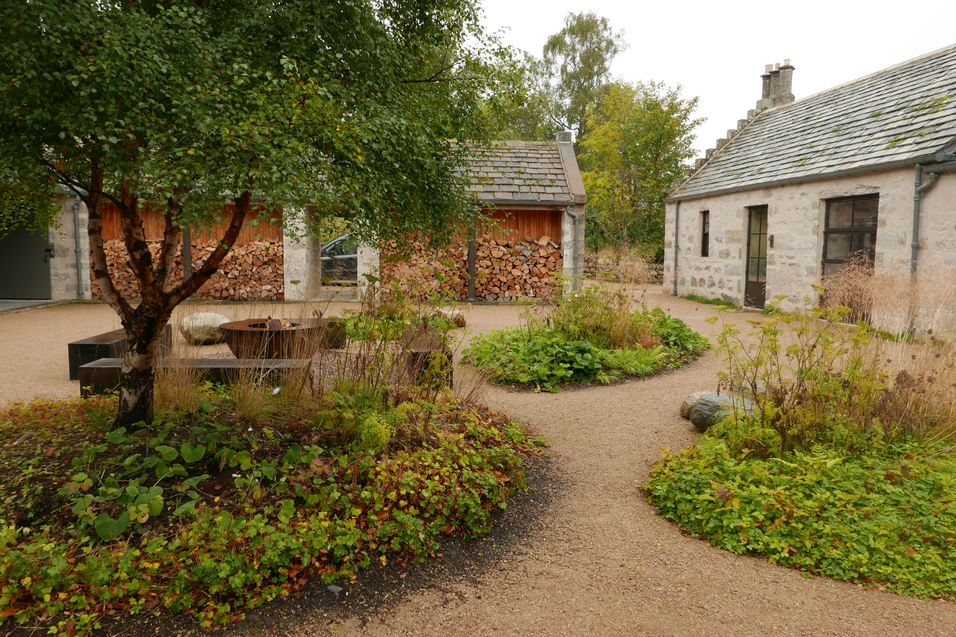 Courtyard with buildings around it