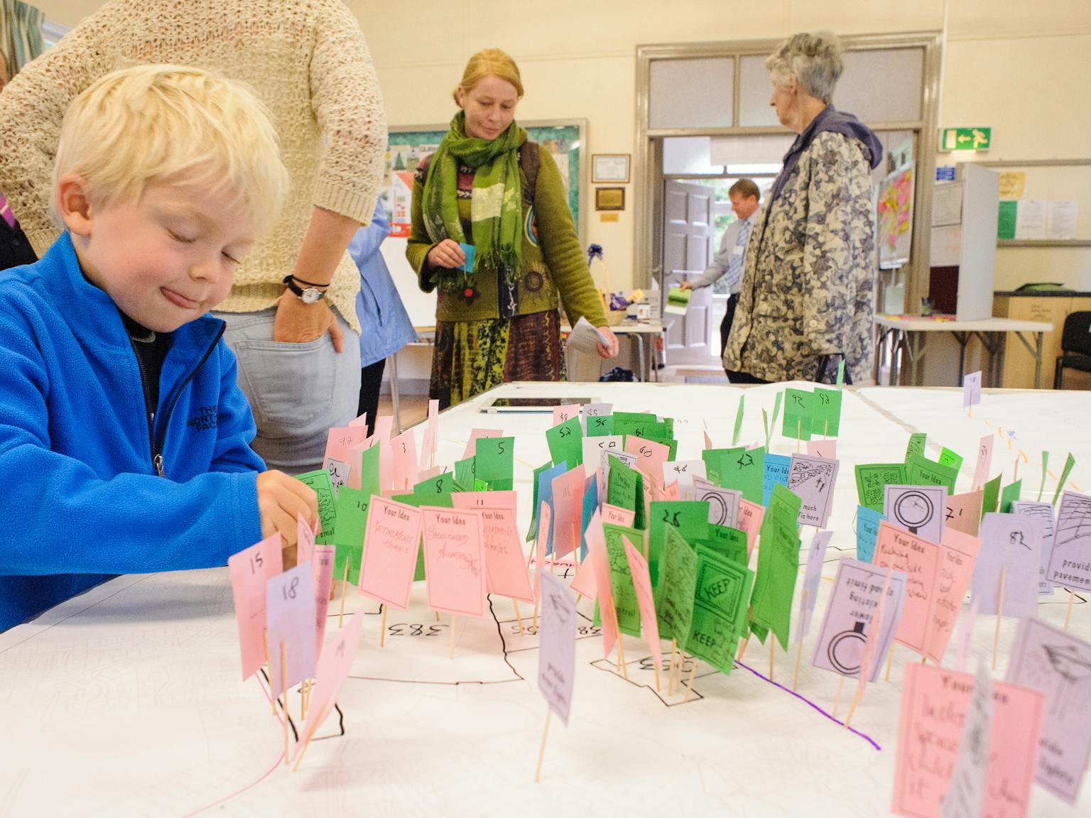 Child using paper consultation notes