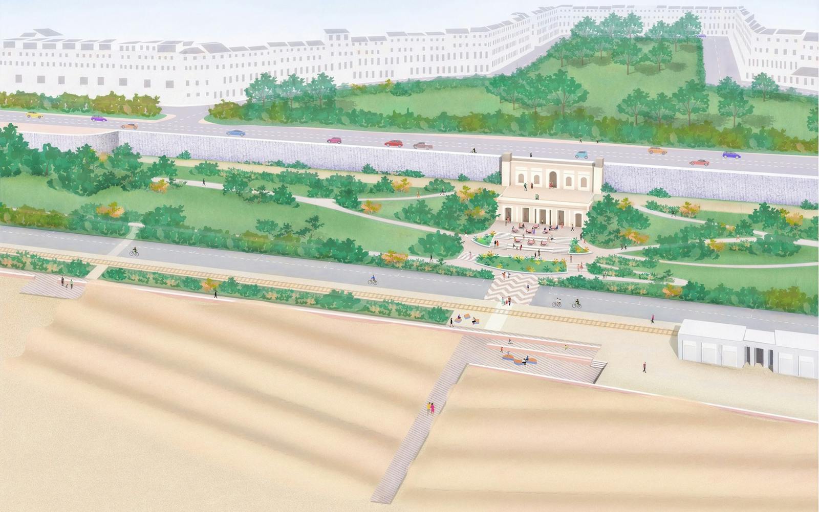 Black Rock Brighton seafront boardwalk and beachworks