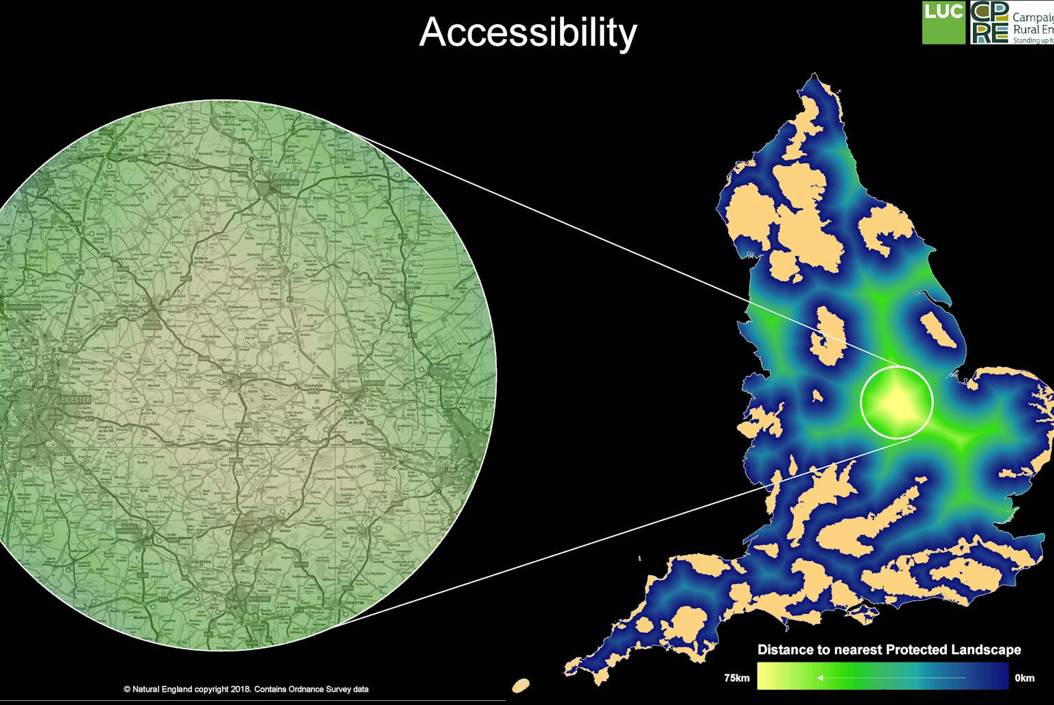 LUC provides CPRE with mapping and analytical support for their response to the Landscapes Review: call for evidence