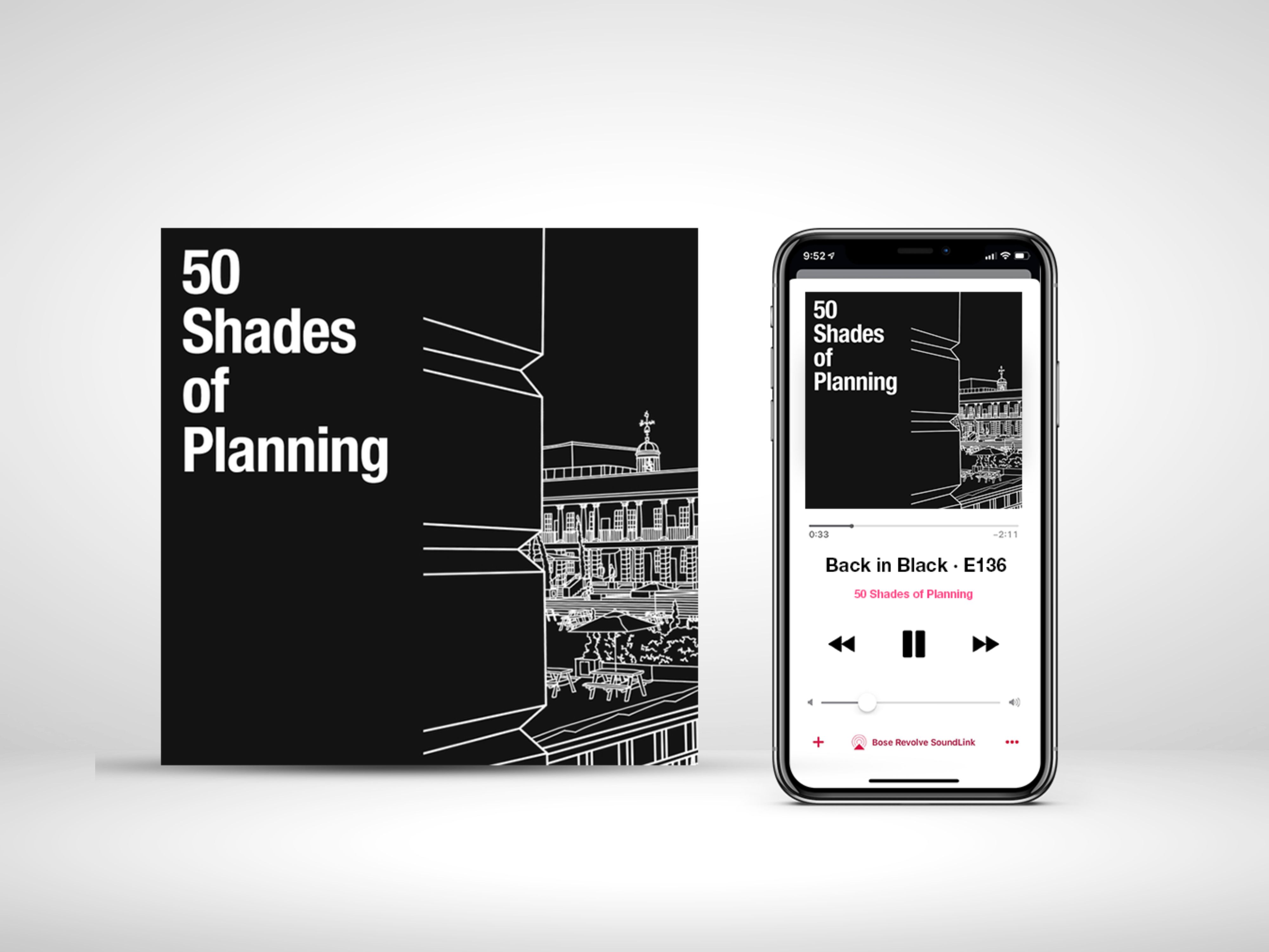 Promotional graphic for the 50 Shades of Planning podcast episode Back in Black.