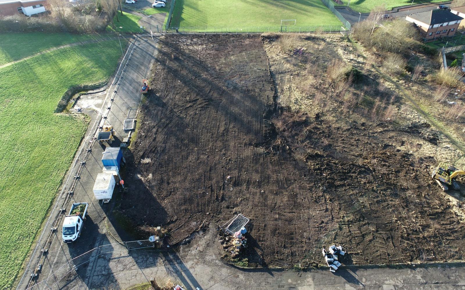 drone view of a construction site