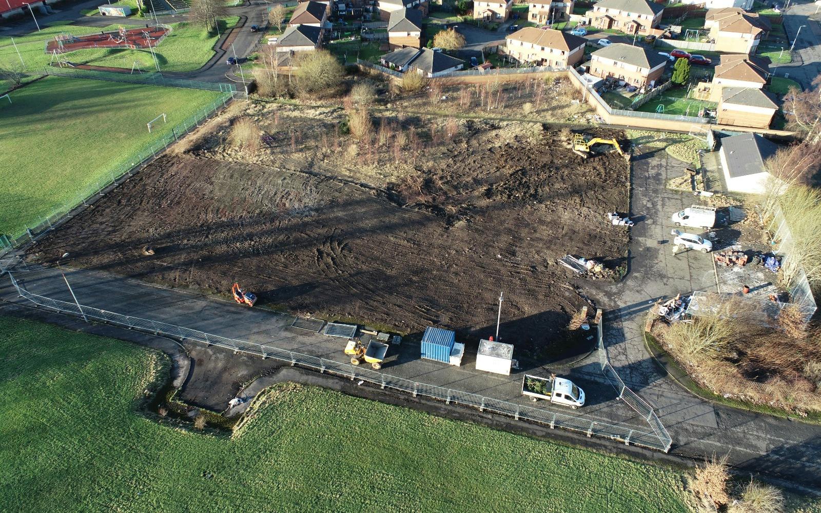 drone view of a construction site